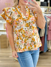 Mustard Floral Top