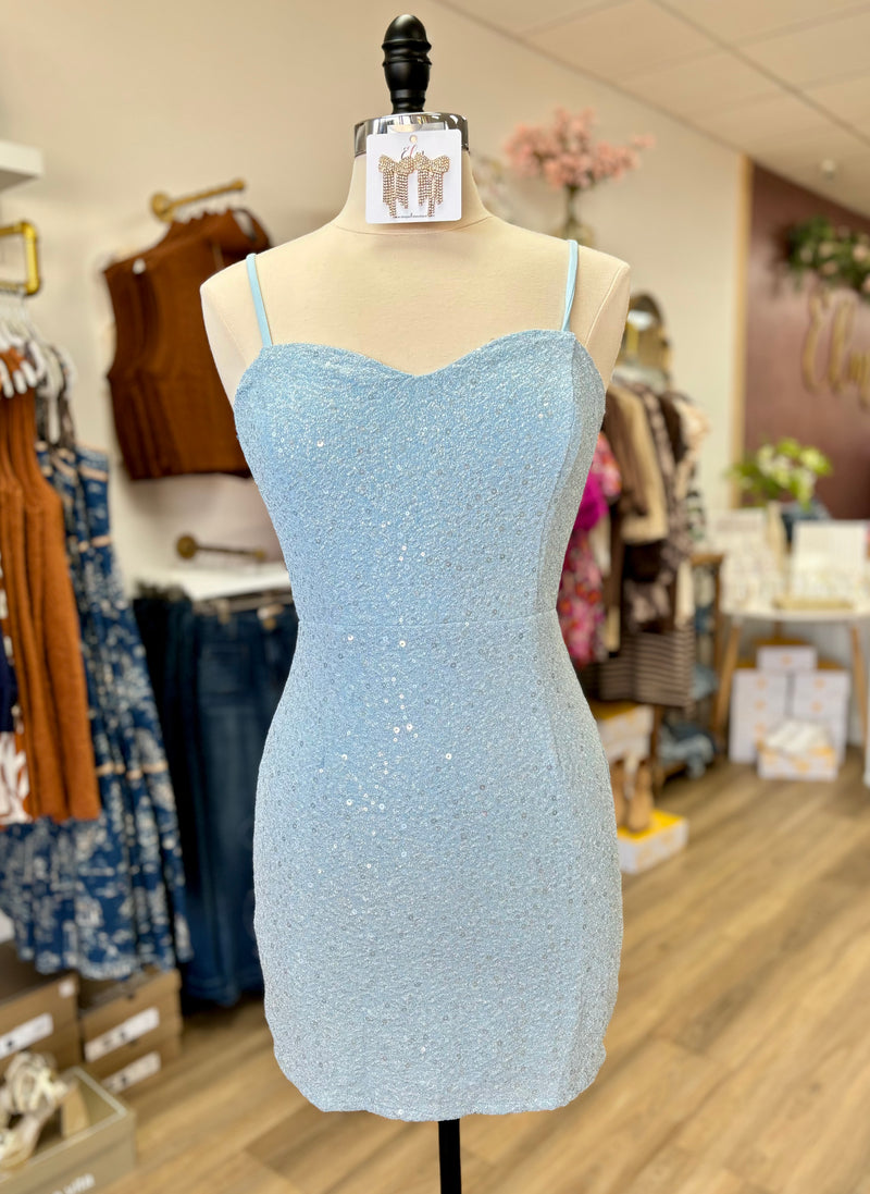 Light Blue Lurex Dress