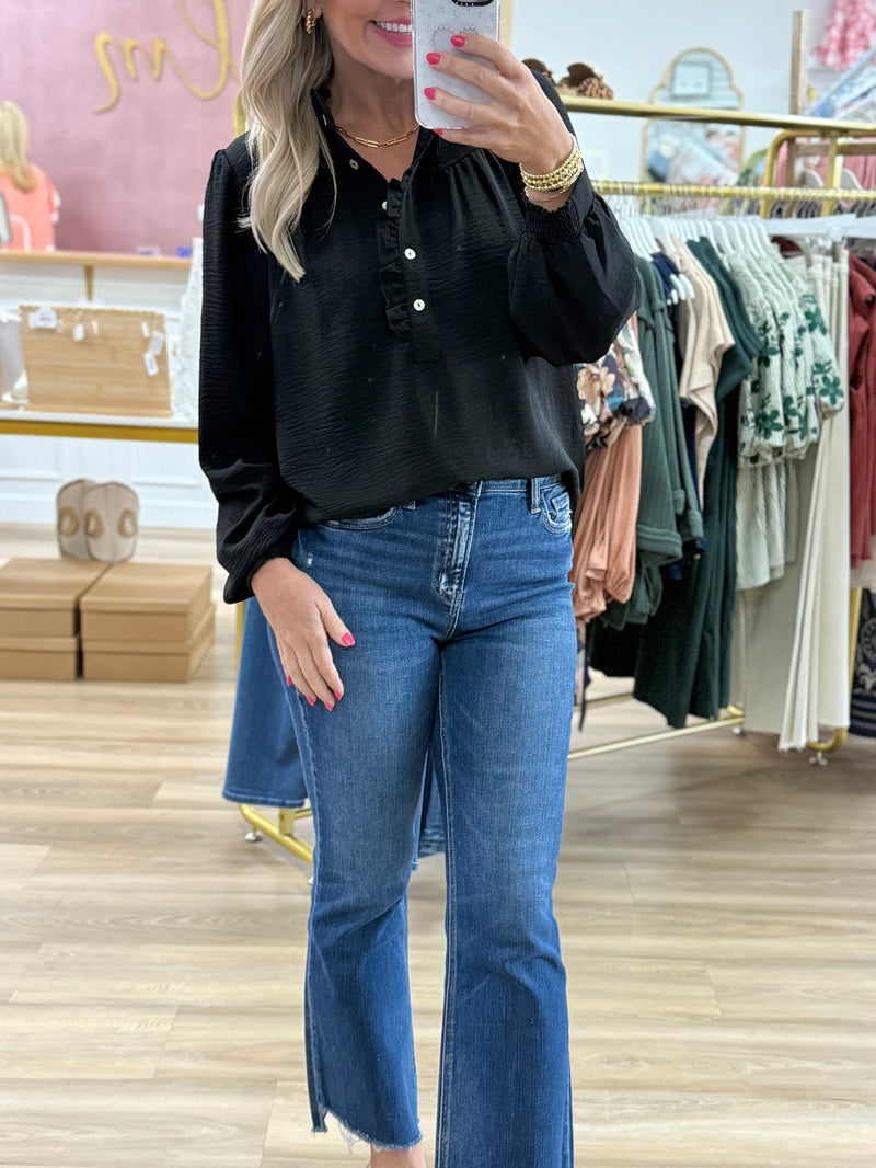 Solid Top w/Ruffle Detail