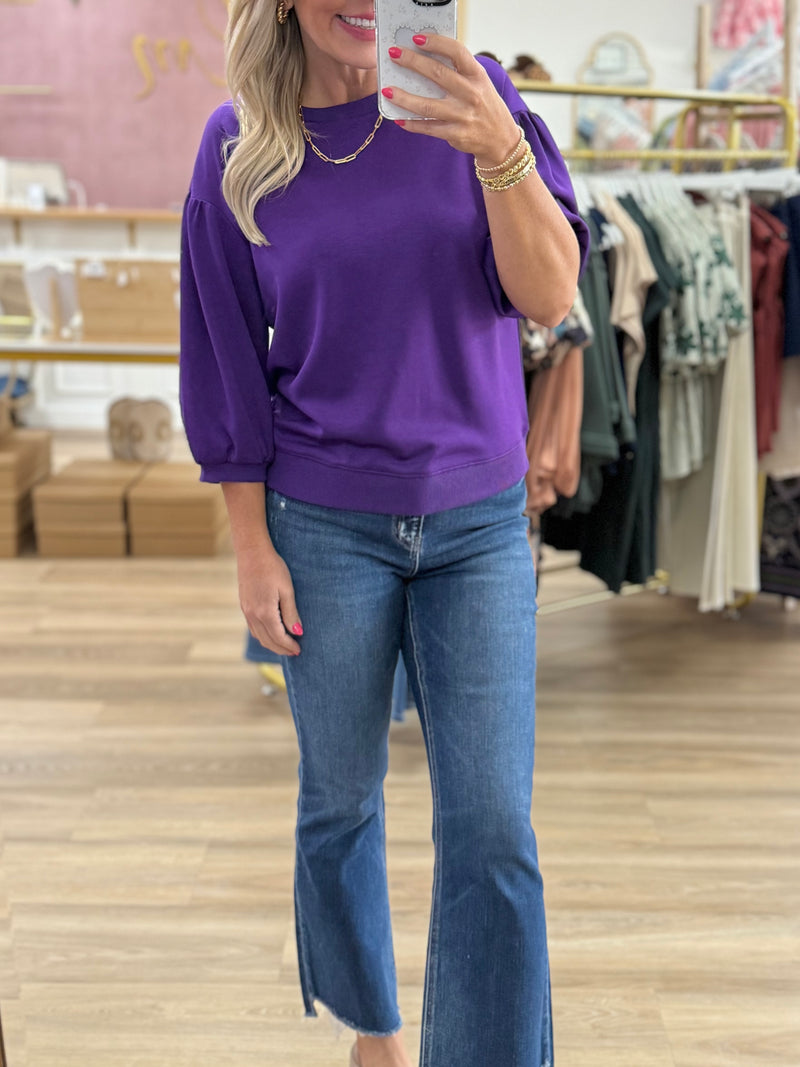 Purple 3/4 Sleeve Top