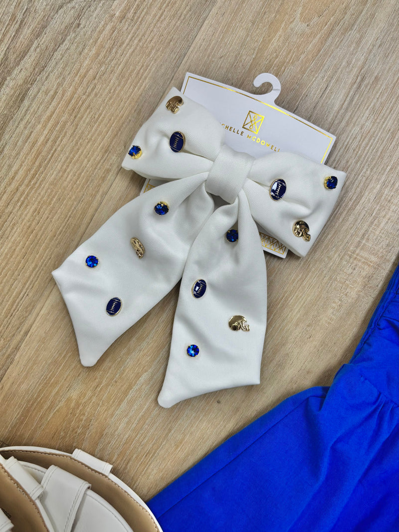 Blue/White Hair Bow