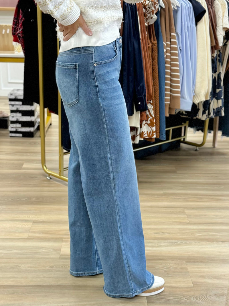 Wide Leg Medium Wash Denim