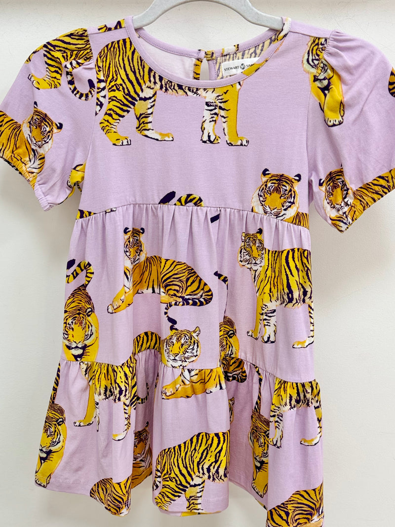 Little Girls - Tiered Tiger Dress