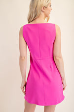 Hot Pink Bow Detail Dress