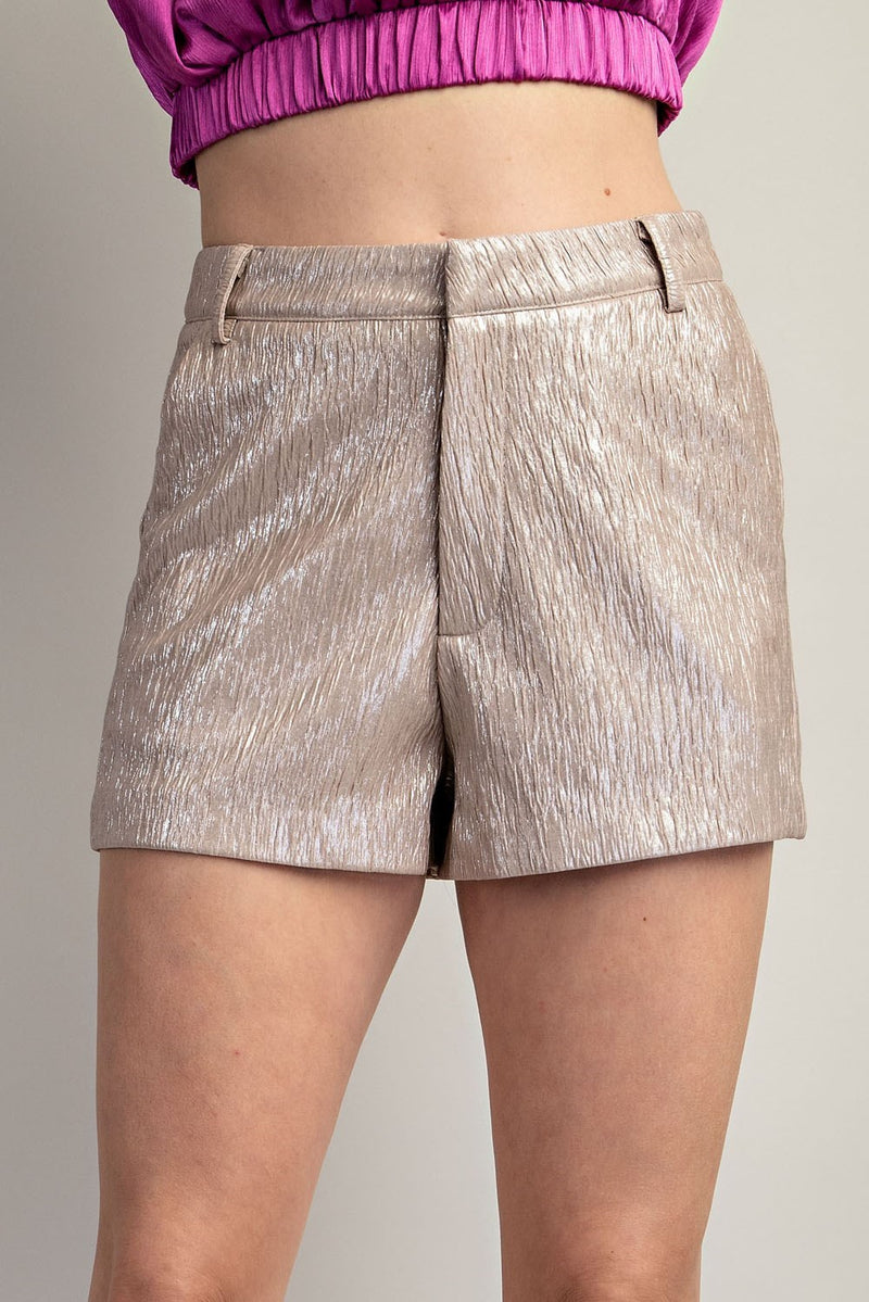 Metallic Taupe Shorts