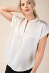 Short Sleeve Satin Blouse