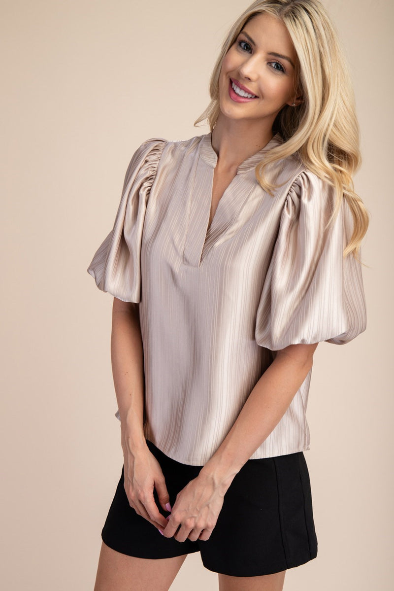 Champagne Puff Sleeve Top