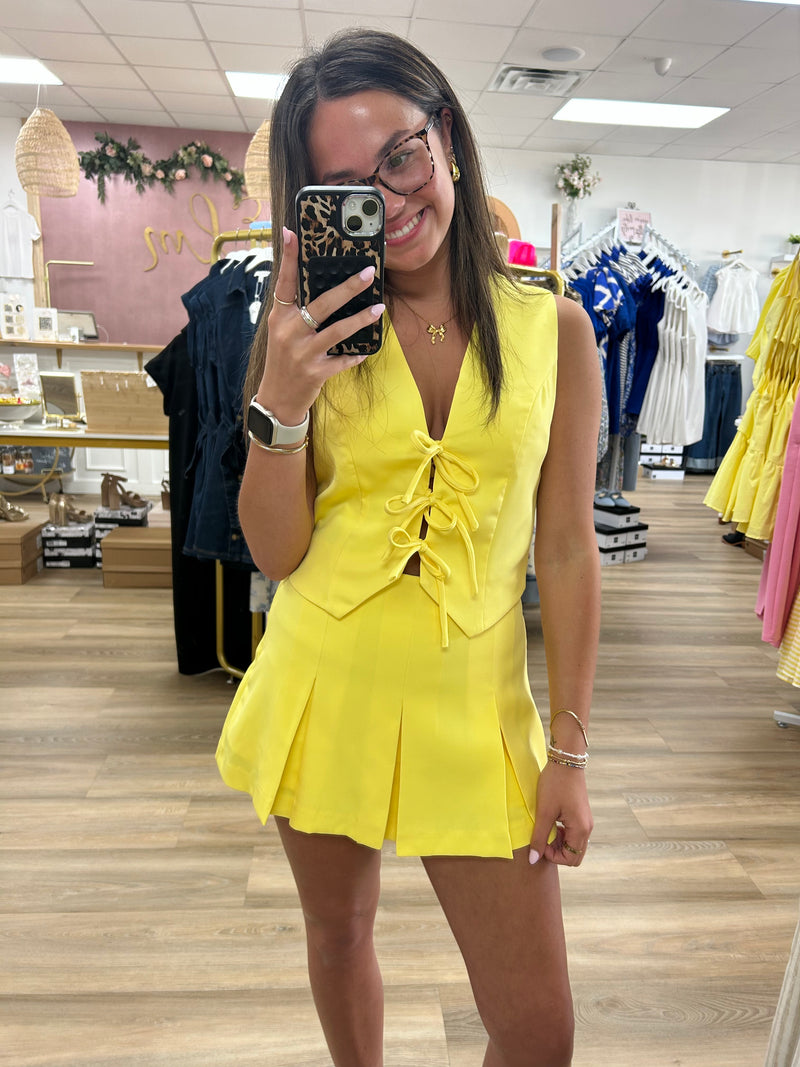 Yellow Vest/Skort Set