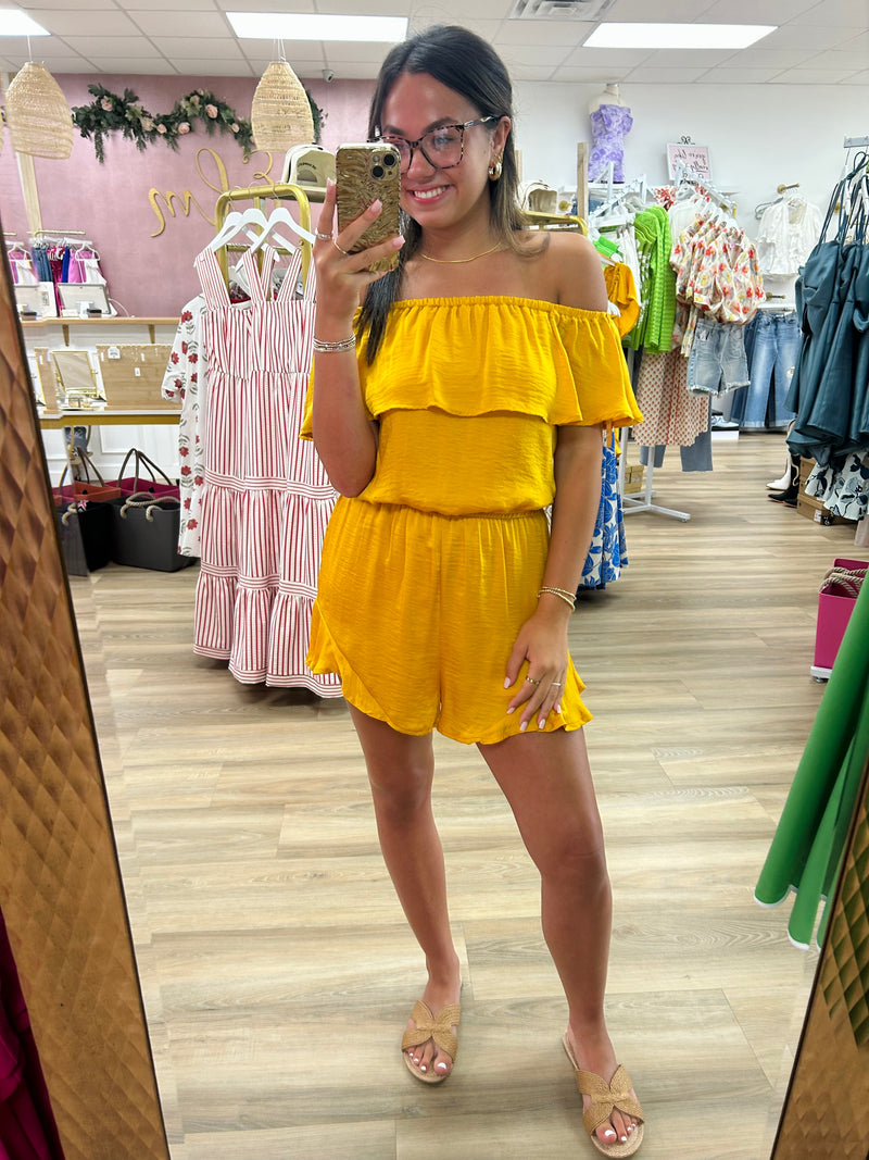 Gold Satin Romper