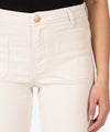 Kut- Ecru Crop Pant