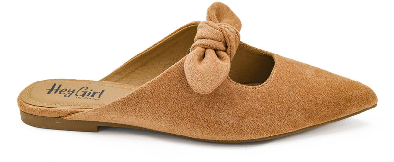 Camel Faux Suede Slide