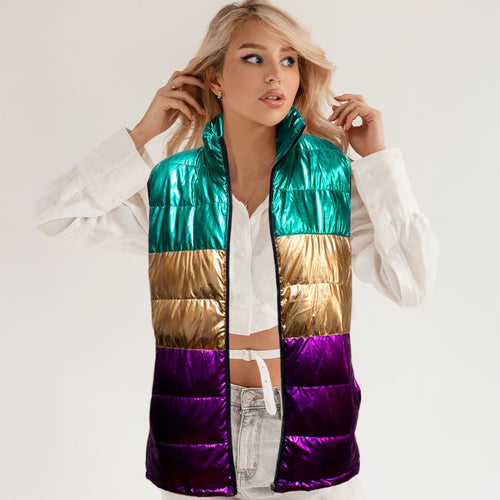 Mardi Gras Puffer Vest