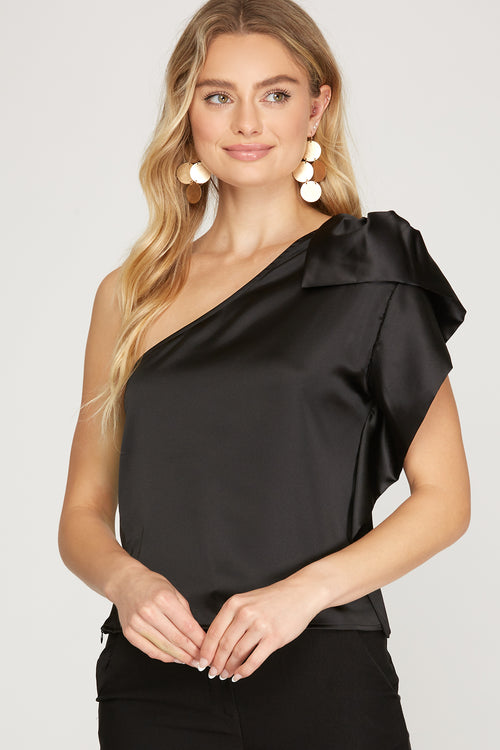 Satin One Shoulder Top