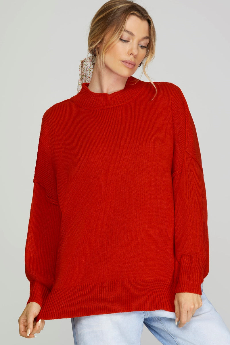 Oversized Mock Neck Sweater