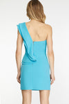 Teal One Shoulder Dress