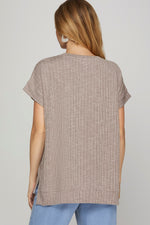 Drop Sleeve Mocha Top