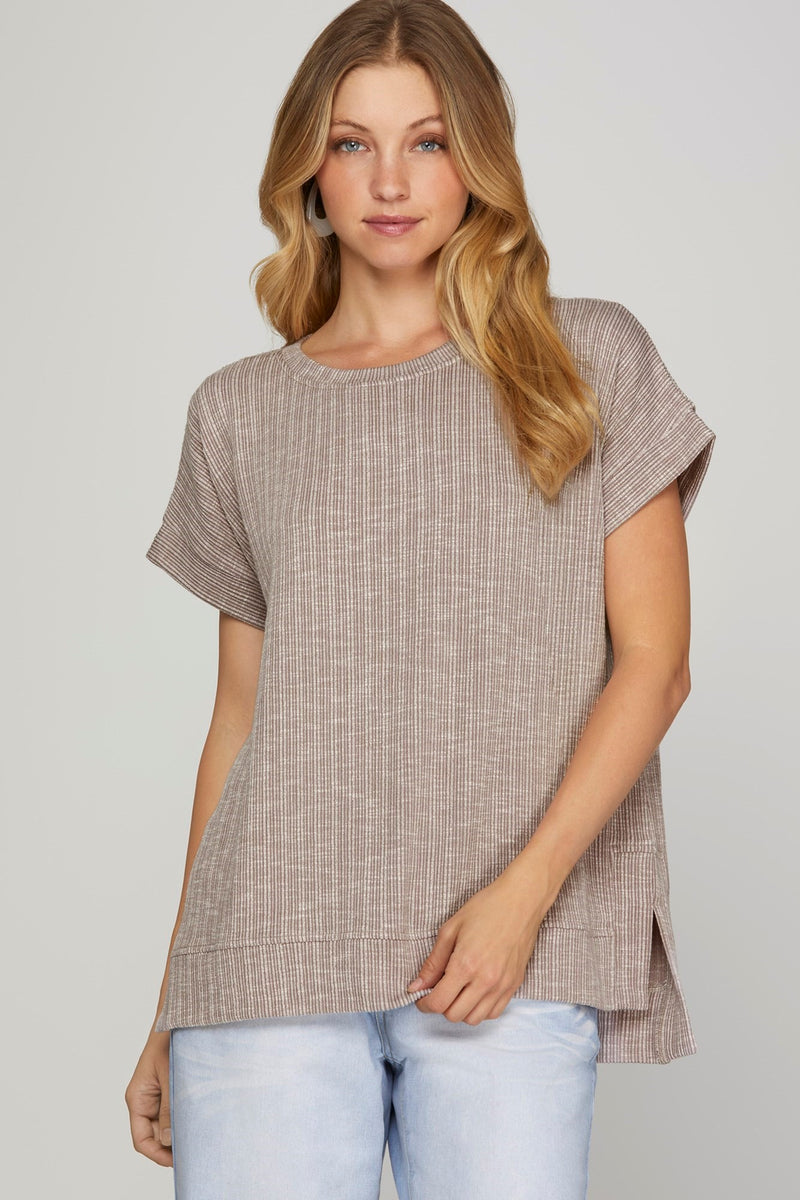 Drop Sleeve Mocha Top