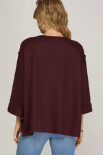 3/4 Sleeve Solid Top