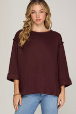 3/4 Sleeve Solid Top