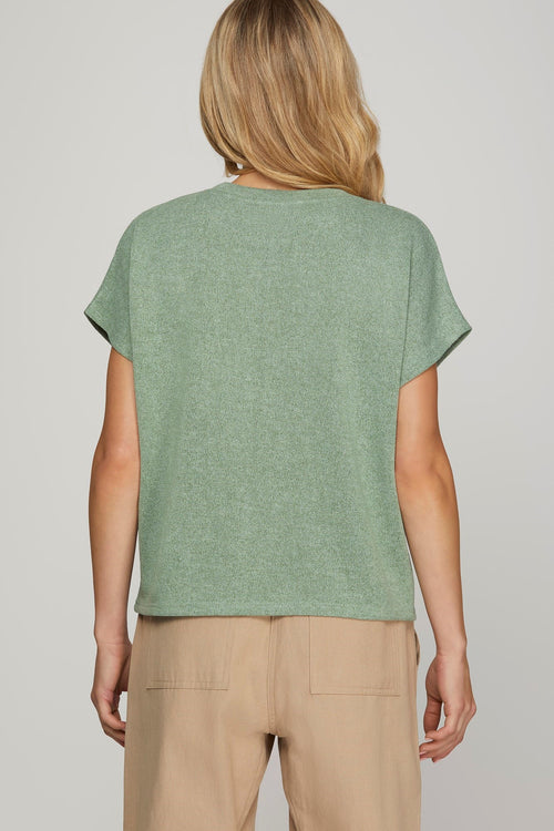 Sage Drop Sleeve Top