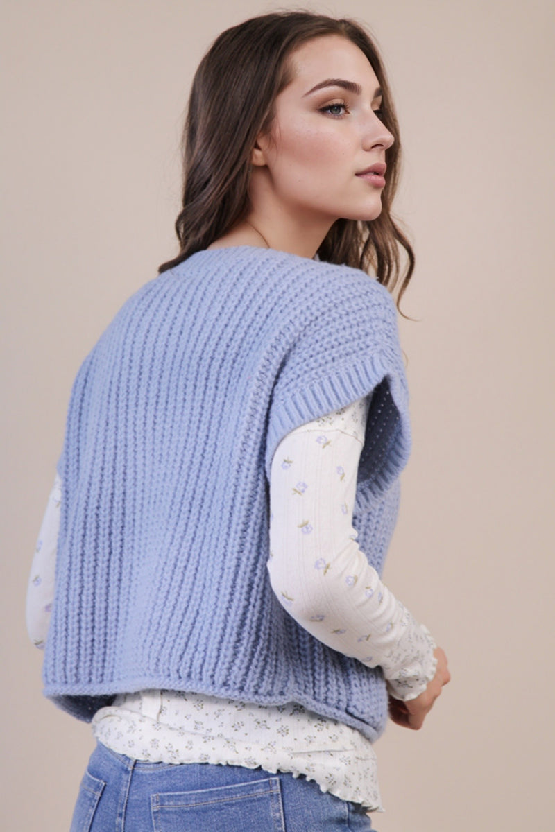 Blue Sweater w/Gold Buttons