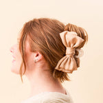 Satin Bow Claw Clip- Beige