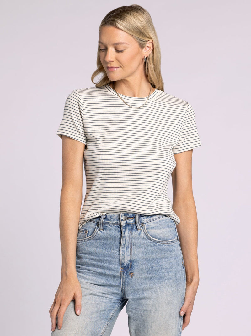 T&S Cream Navy Tee