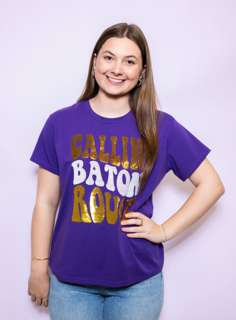 Callin' Baton Rouge Sequin Tee