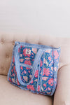 Seascape Large Quilted Ruffle Tote
