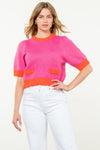 Pink/Orange Trim Sweater