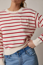 Red/Cream Stripe Sweater