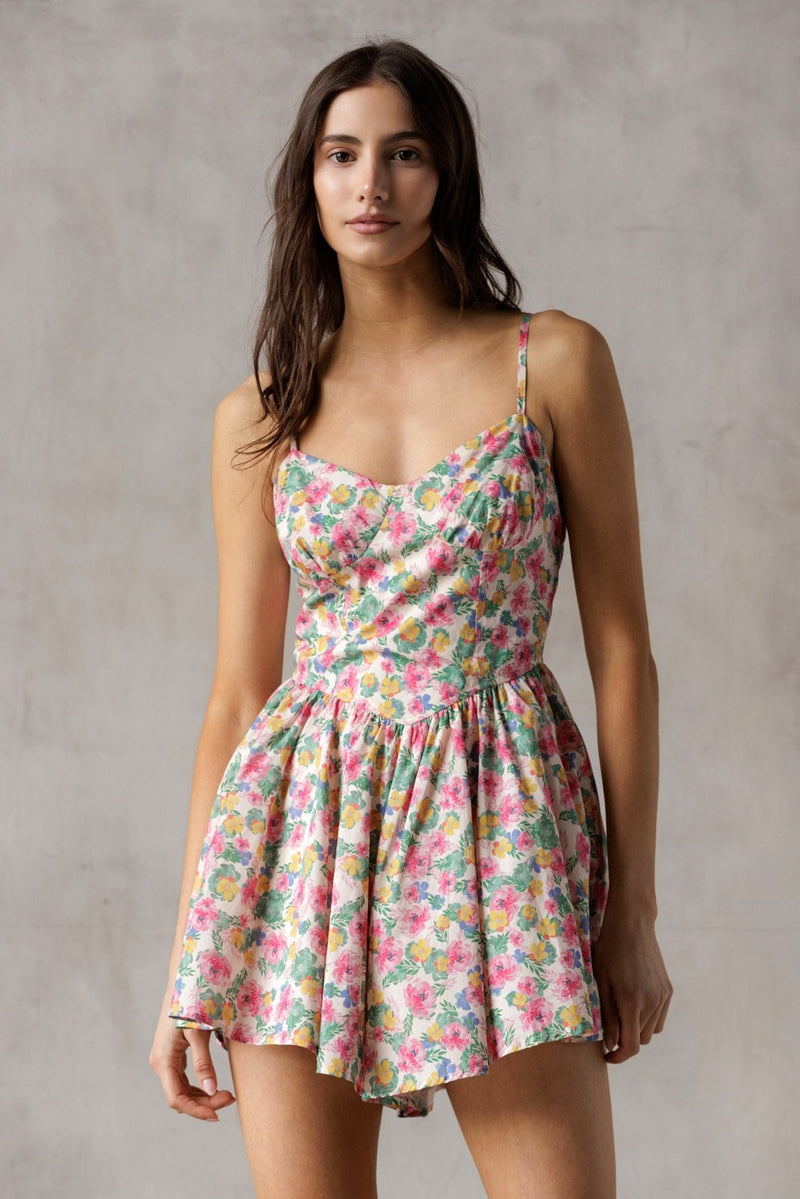 Pink Multi Floral Romper