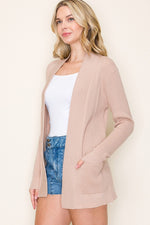 Taupe Open Front Cardi