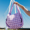 Light Purple Oversized Quilted Hobo Tote Bag