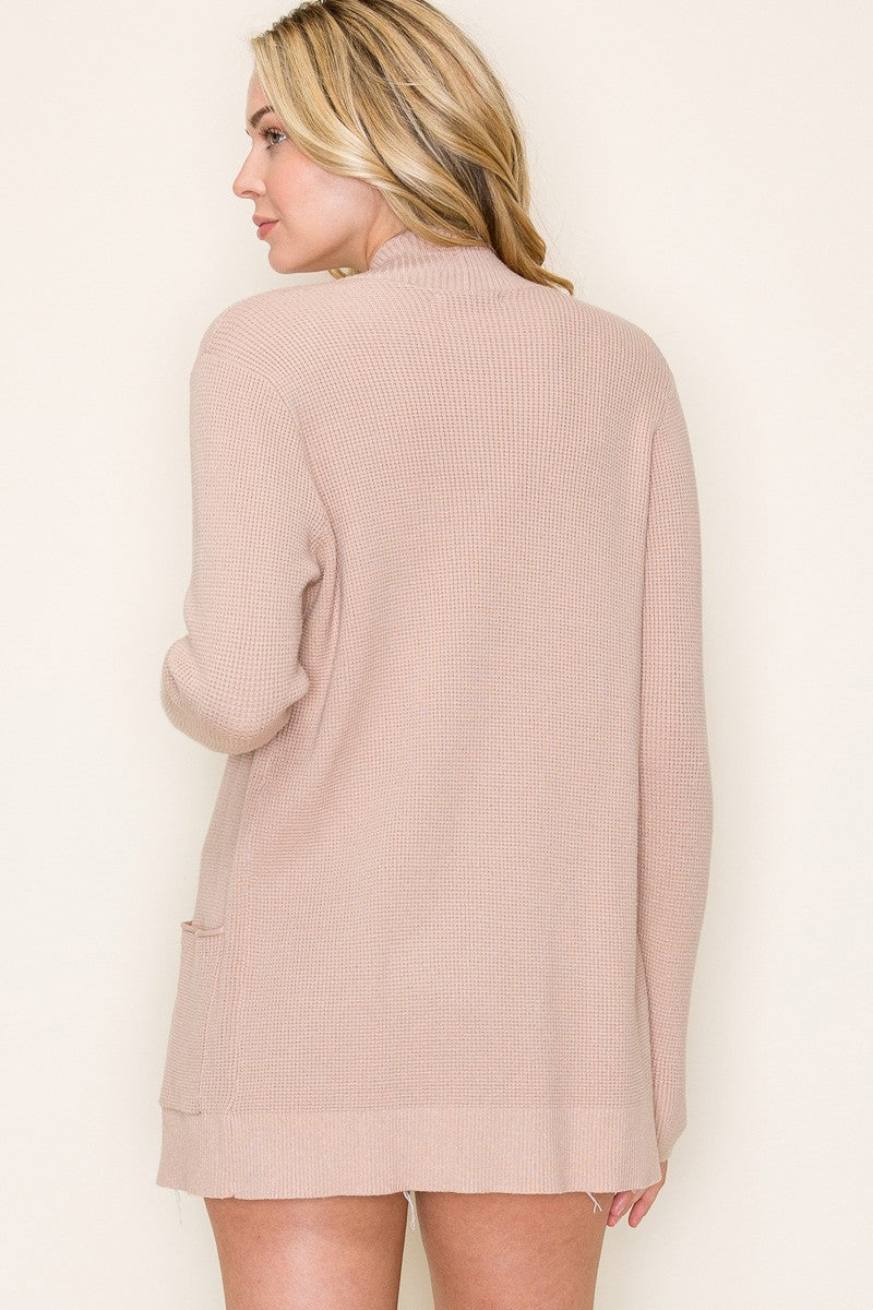 Taupe Open Front Cardi