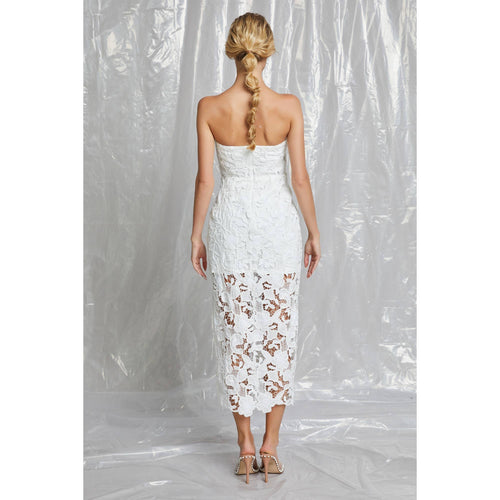 White Lace Midi Dress