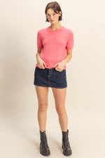 Short Sleeve Knit Sweater