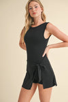 Sleeveless Wrap Tie Front Dress