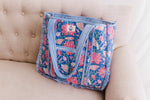 Seascape Large Quilted Ruffle Tote