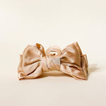 Satin Bow Claw Clip- Beige