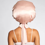 Adjustable Satin Bonnet- Blush