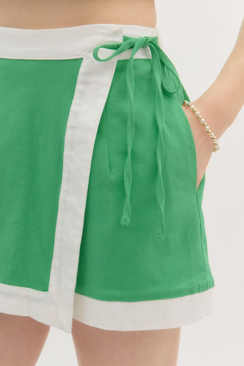 Green/White Trim Skort