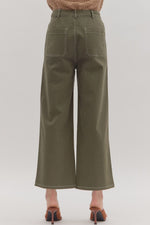 Olive Cropped Pants