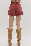 Denim Rolled Hem Shorts