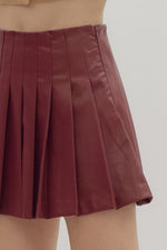 Burgundy Pleated Skirt