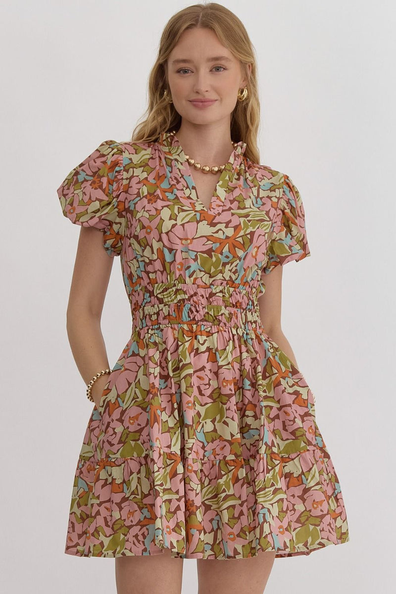 Rust/Pink Floral Dress