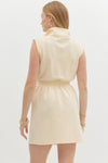 Cream Zip Front Dress