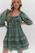 Green 3/4 Sleeve Dress