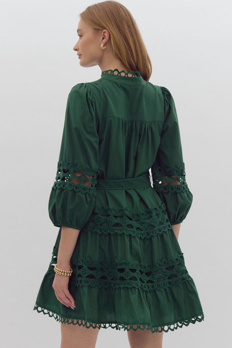 Hunter Dress Lace Trim Dress