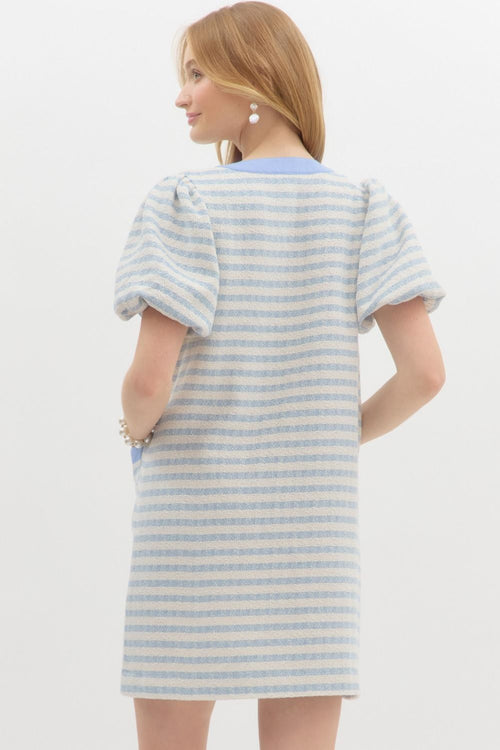 Blue/Cream Stripe Dress